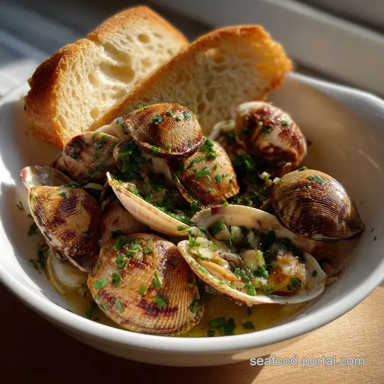 Cockles Recipe: Steamed with Garlic Wine presentation