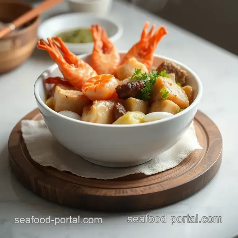 Steamed Seafood & Meat Delightful Recipe presentation