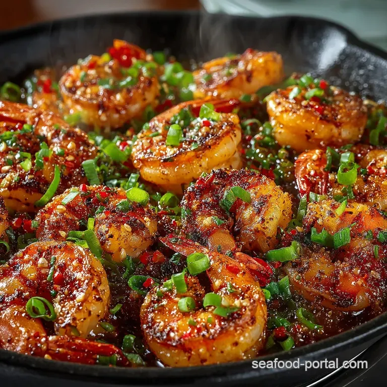 Sticky Sizzling 15Minute Asian Garlic Prawns Shrimp presentation