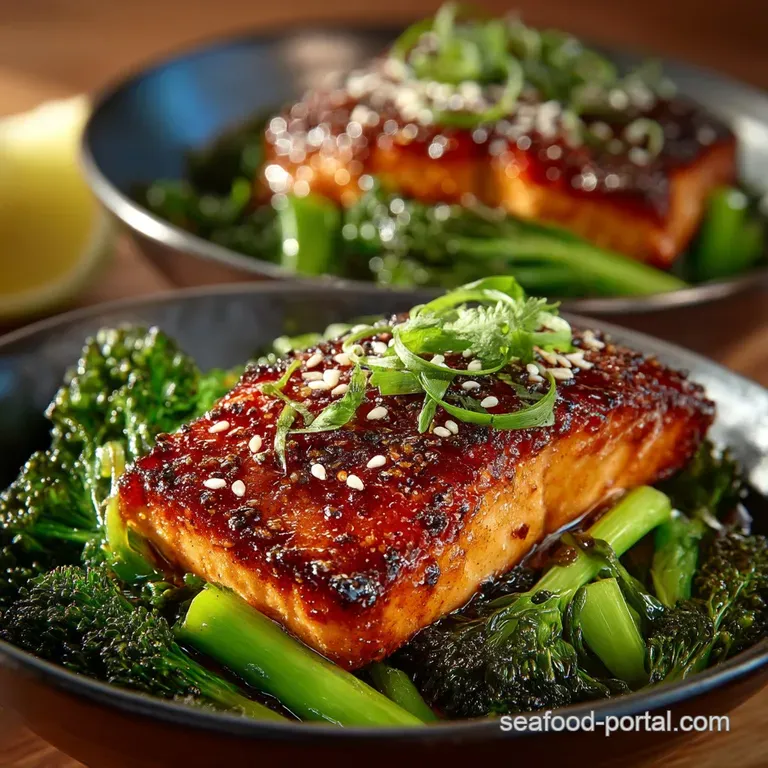 Sticky Bright HoneySoy Glazed Salmon Bowls with Sesame Greens