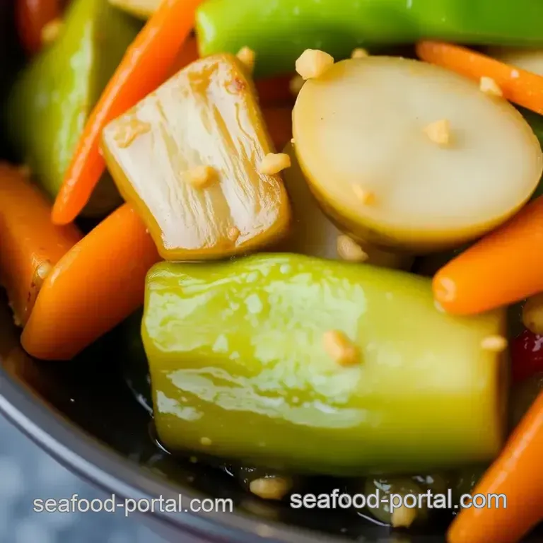 Garlic Stir-Fried Sea Cucumbers with Vegetables presentation