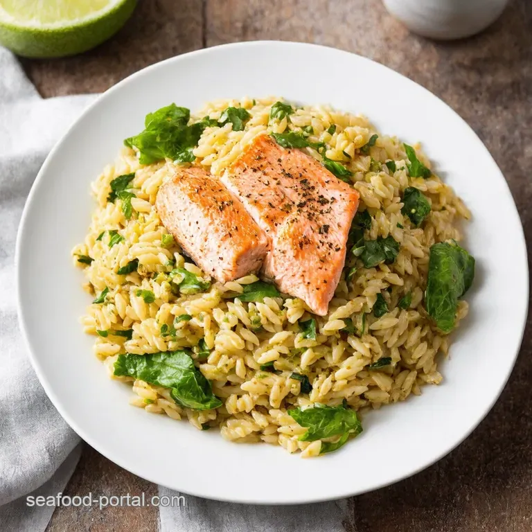 Summery Orzo Salad with Poached Salmon and Herbed Yogurt Dressing