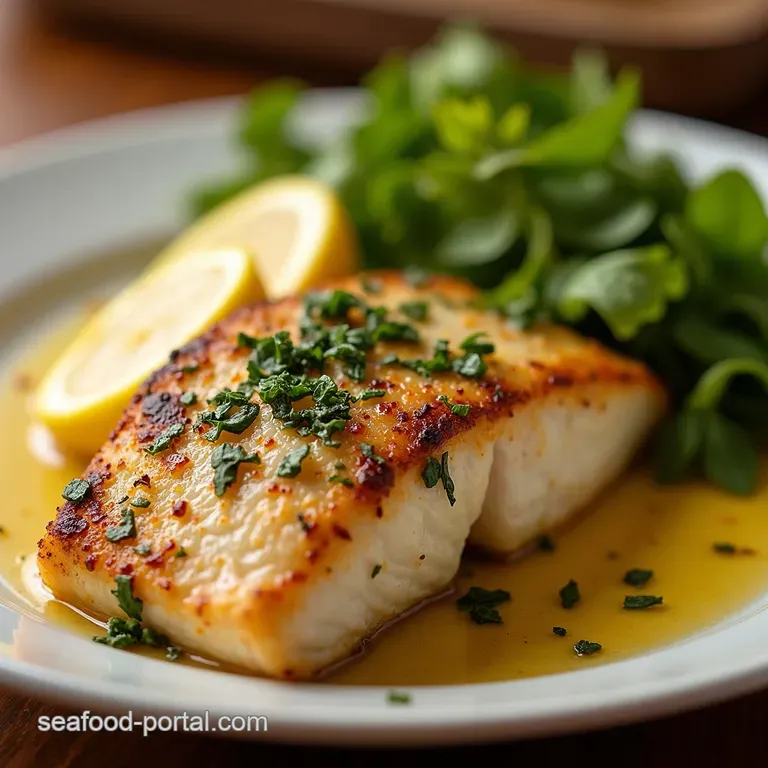 Sunshine Baked Mediterranean Fish with Lemon Herbs presentation