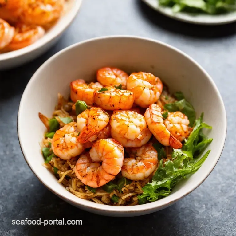 Sunshine Shrimp Bowls with Creamy Garlic Drizzle presentation