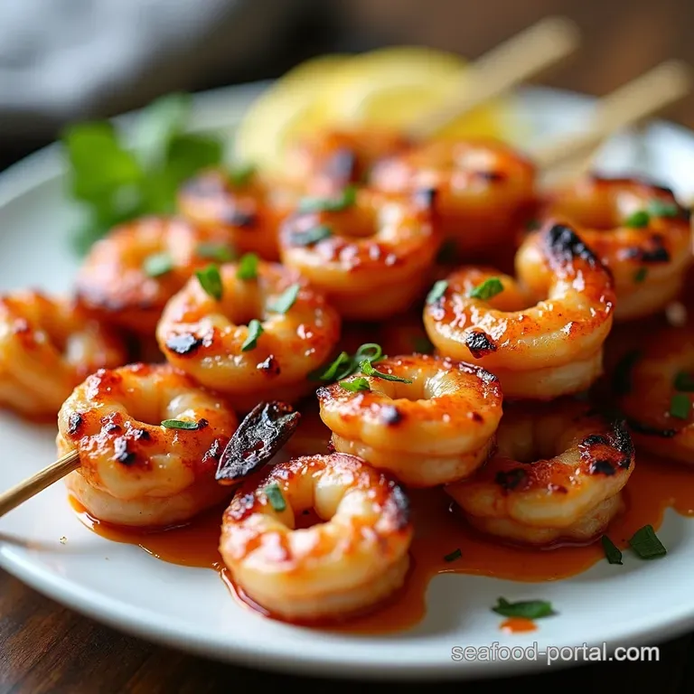 Sweet Chili White Wine Grilled Shrimp Skewers