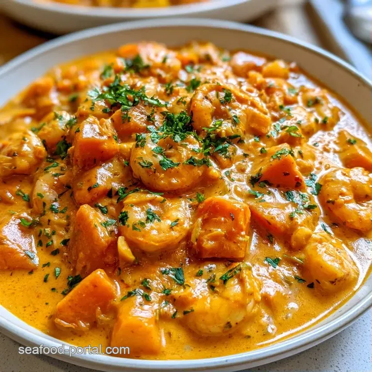 Vibrantly orange curry in a white bowl with a swirl of coconut cream and a fresh lime wedge on the side.