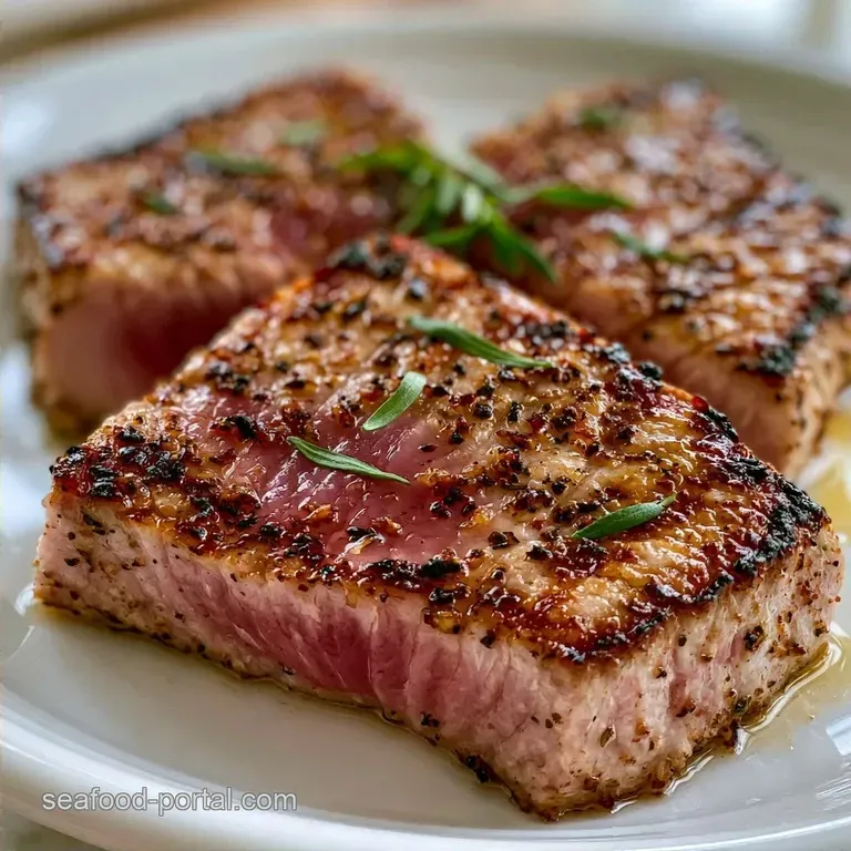 Tarragon Grilled Tuna Steaks with Fresh Garlic