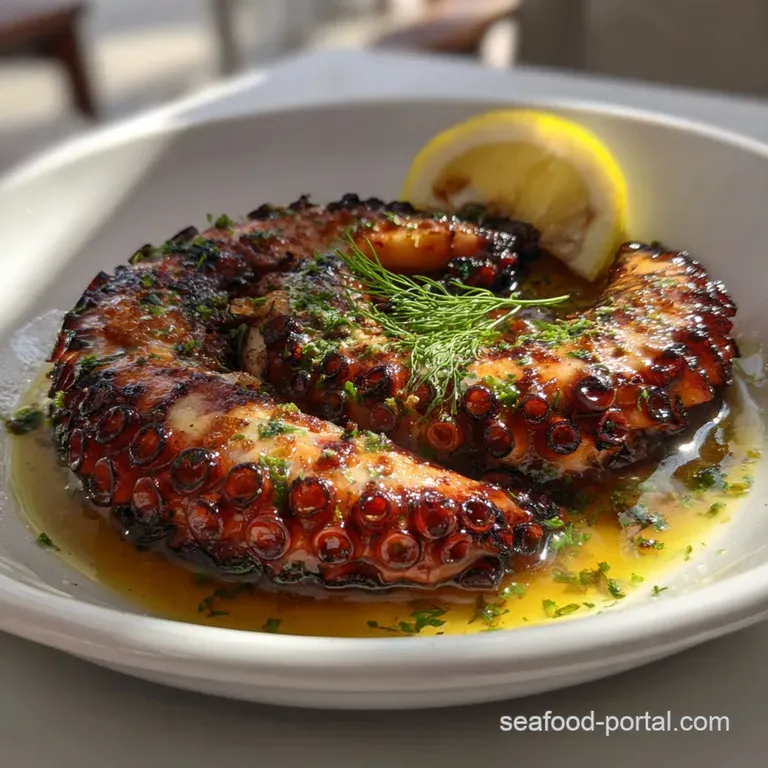 Tender Grilled Octopus with Lemon Herbs: the Best Recipe presentation