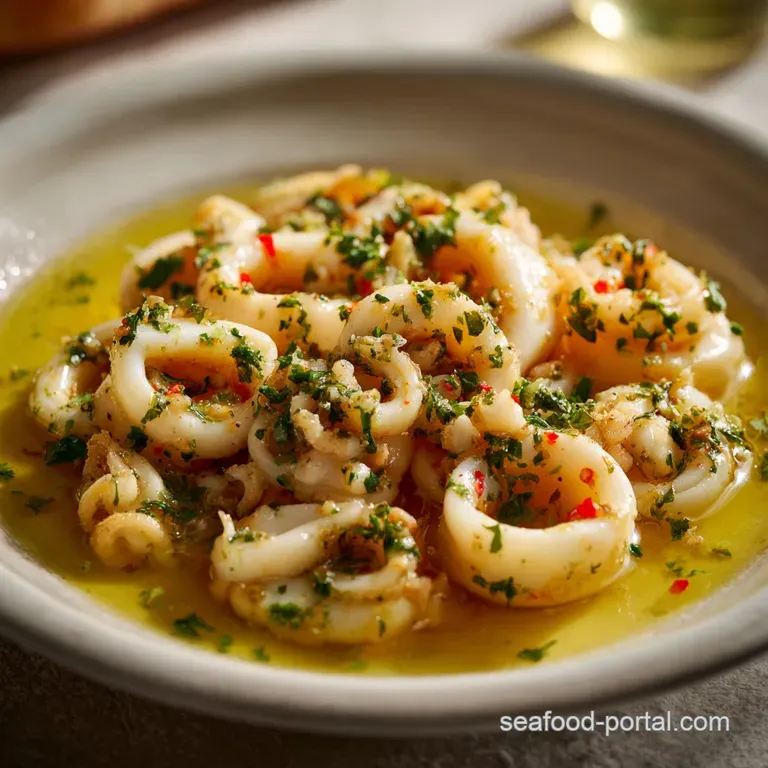 Poached Calamari Broth: Tender Seafood Magic presentation