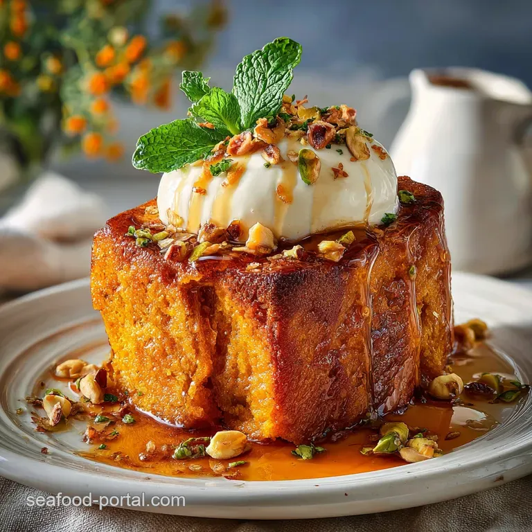 Overhead shot of warmly spiced pumpkin bread with visible vanilla pudding swirls, soft texture, and a dusting of powdered ...