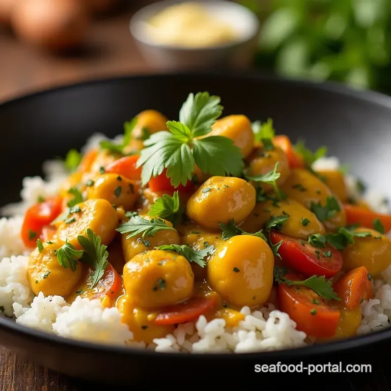 The Blitz Bake Easy OnePan Golden Coconut Curry with Chicken Veg presentation