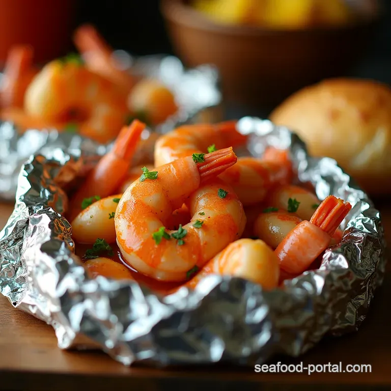 The Easiest NoPot Southern Shrimp Boil Foil Packets presentation