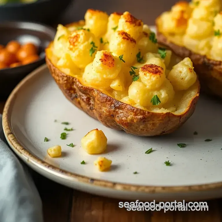 The Perfect Oven-Baked Potato: Fluffy Inside Crispy Skin presentation