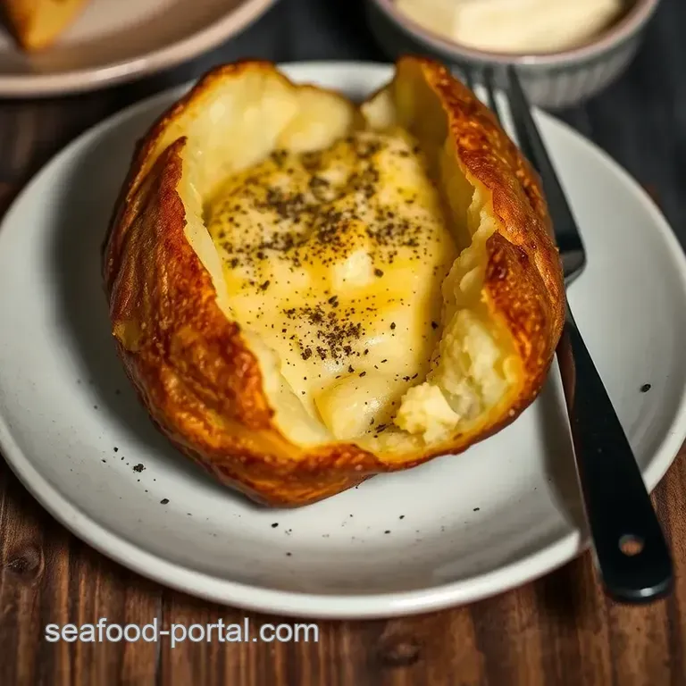 The Perfectly Crispy Baked Potato: a Pub Lunch Staple Elevated presentation