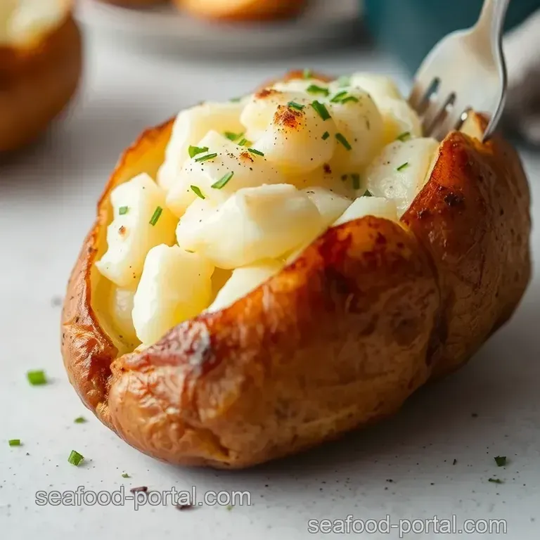 The Quintessential Baked Potato: Crispy Skin Fluffy Interior presentation