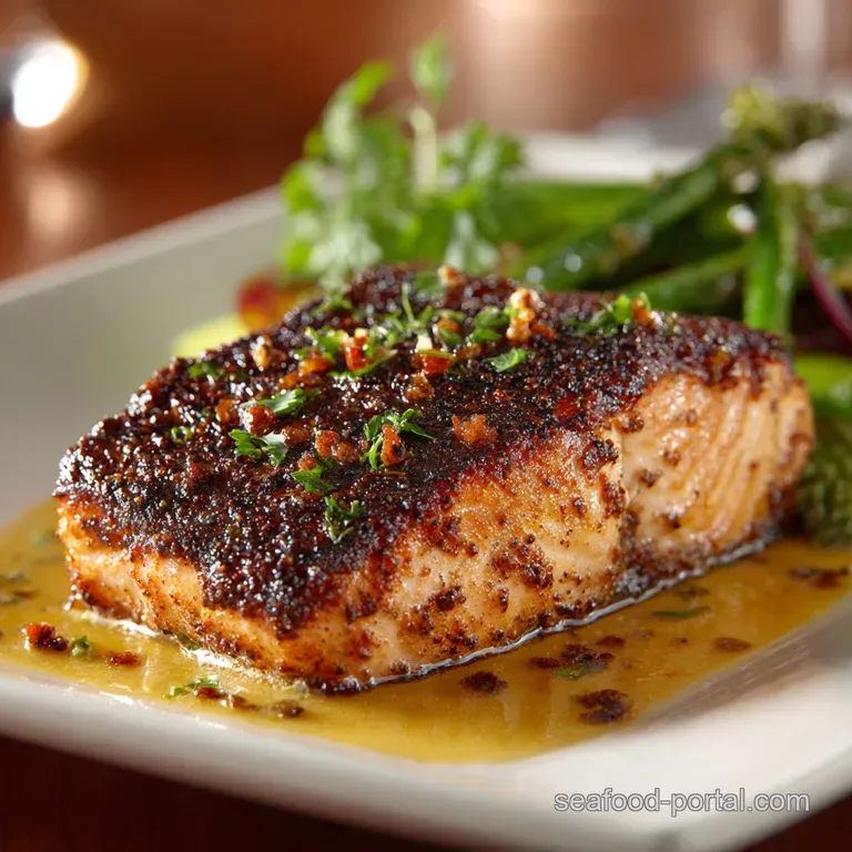 The Ultimate Blackened Salmon: Restaurant-Quality Crust in a Cast Iron Skillet presentation