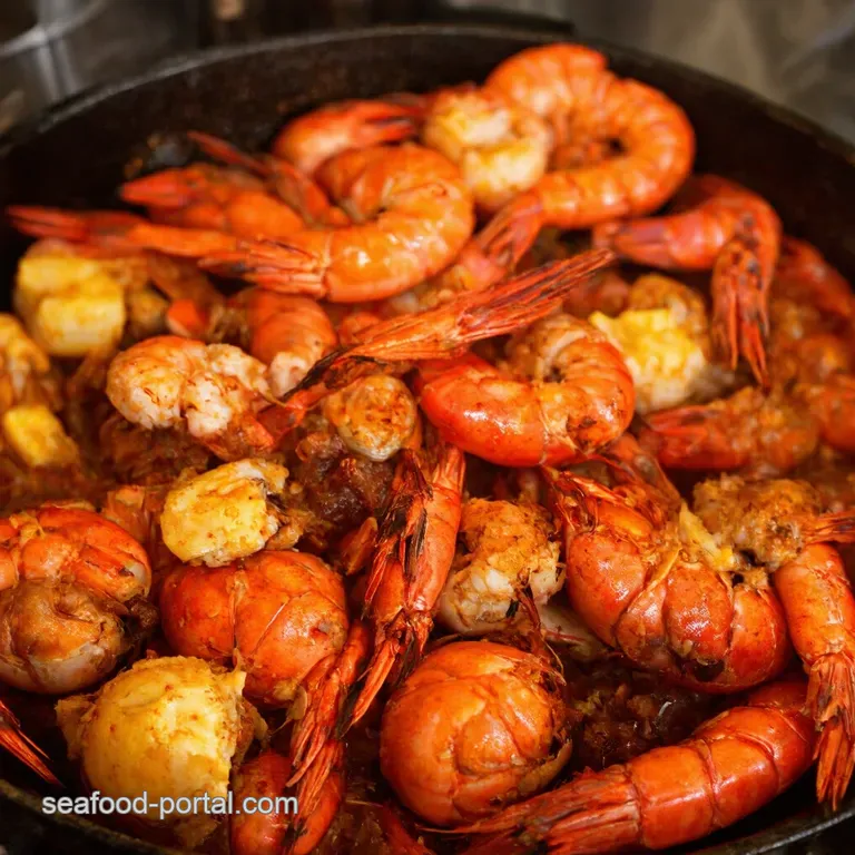 The Ultimate Cajun Seafood Boil with Garlic Butter Drizzle presentation