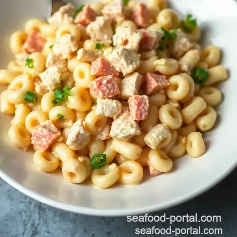 The Ultimate Tuna Macaroni Salad presentation