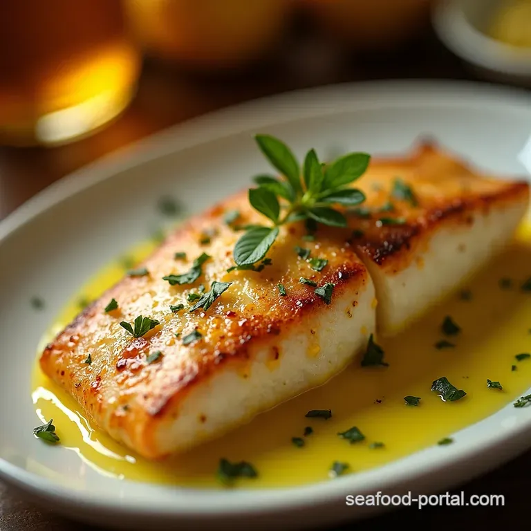 Tinas Sunshine Grilled Fish with Zesty Coriander Lemon Butter presentation