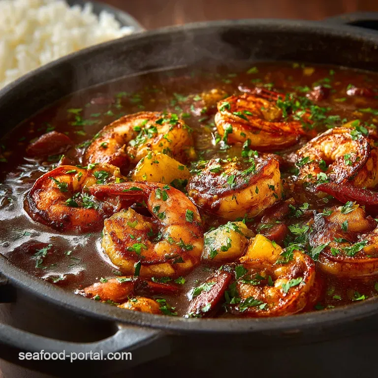 Shrimp Gumbo: the Classic Deep South Stew with a Smoky Dark Roux presentation