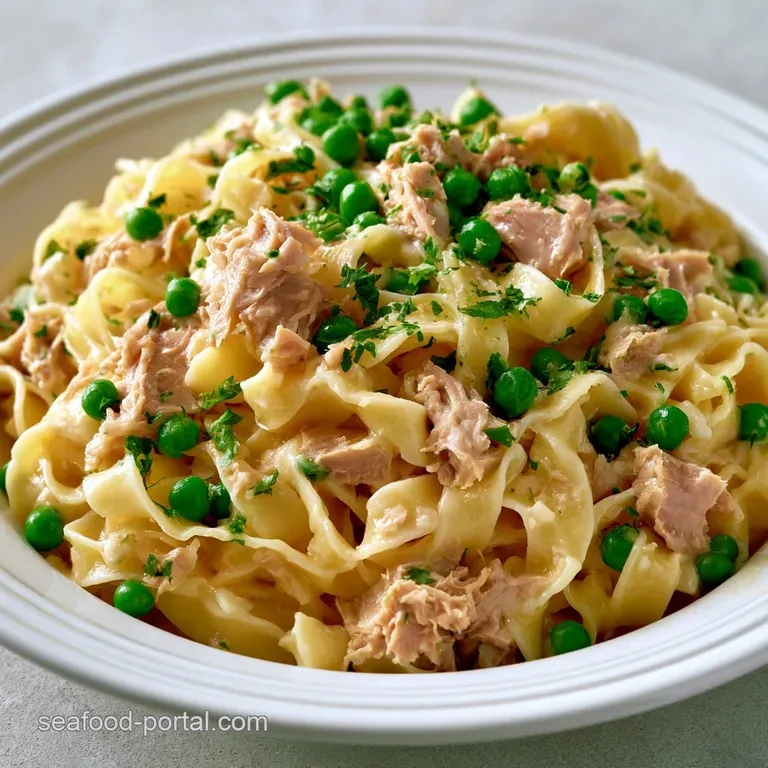 A portion of creamy pasta topped with crispy crumbs, plated on a white ceramic dish with a sprig of fresh parsley.