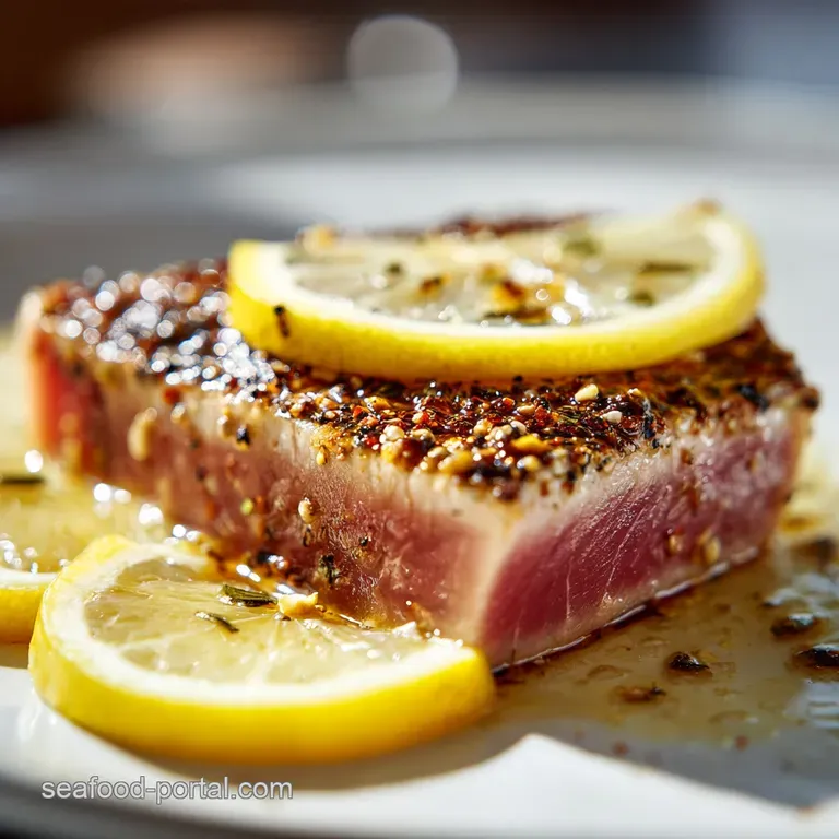Tuna Steak Recipe with Lemon and Garlic