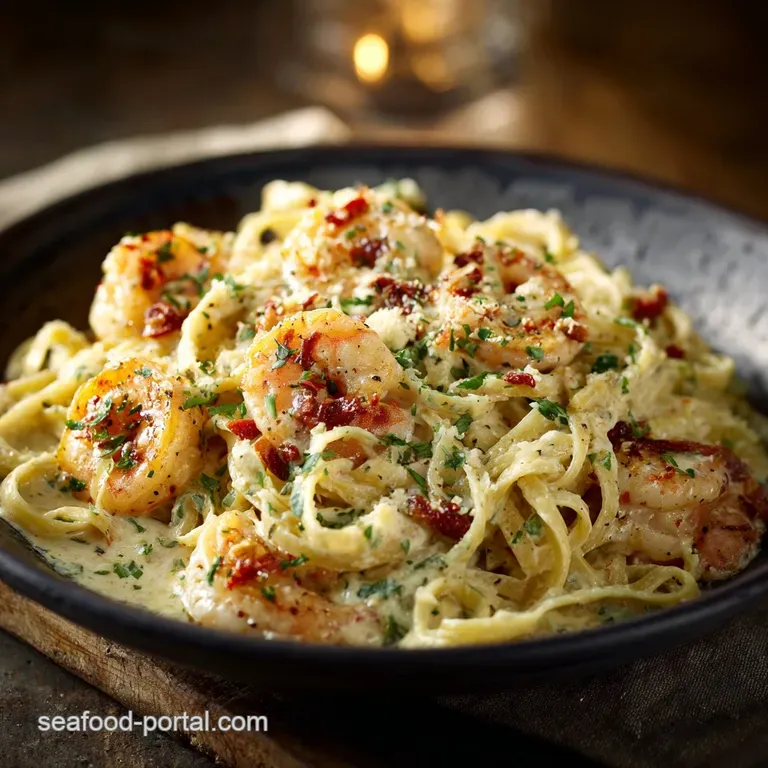 Zesty Velvety the Ultimate Cajun Shrimp Alfredo Pasta presentation
