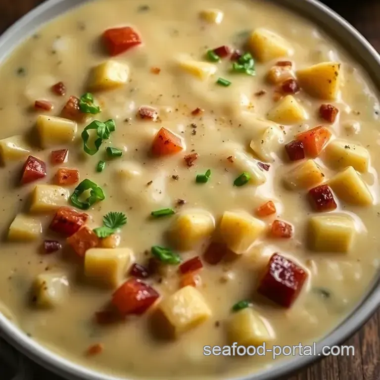 Ultimate Creamy Loaded Baked Potato Soup presentation