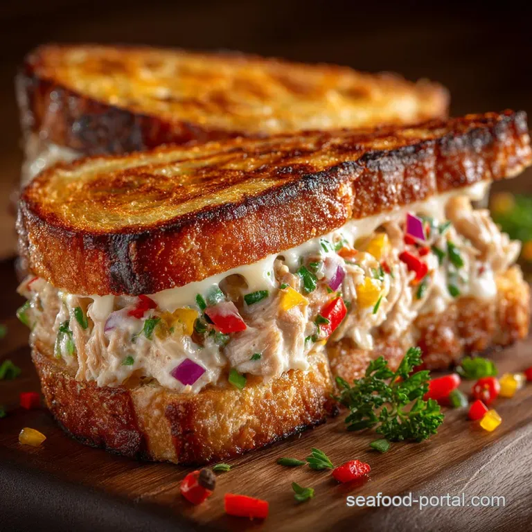 The Ultimate Crispy Tuna Melt A Grilled Cheese Masterpiece presentation
