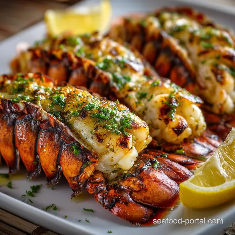 Grilled Lobster Tails: Lemon-Garlic Baste presentation