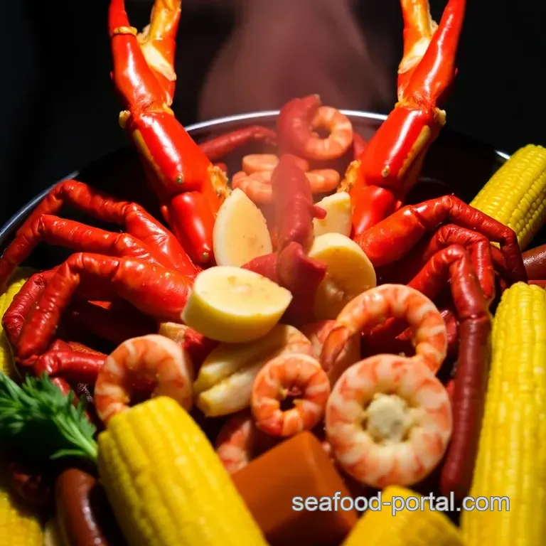 Ultimate King Crab Seafood Boil presentation