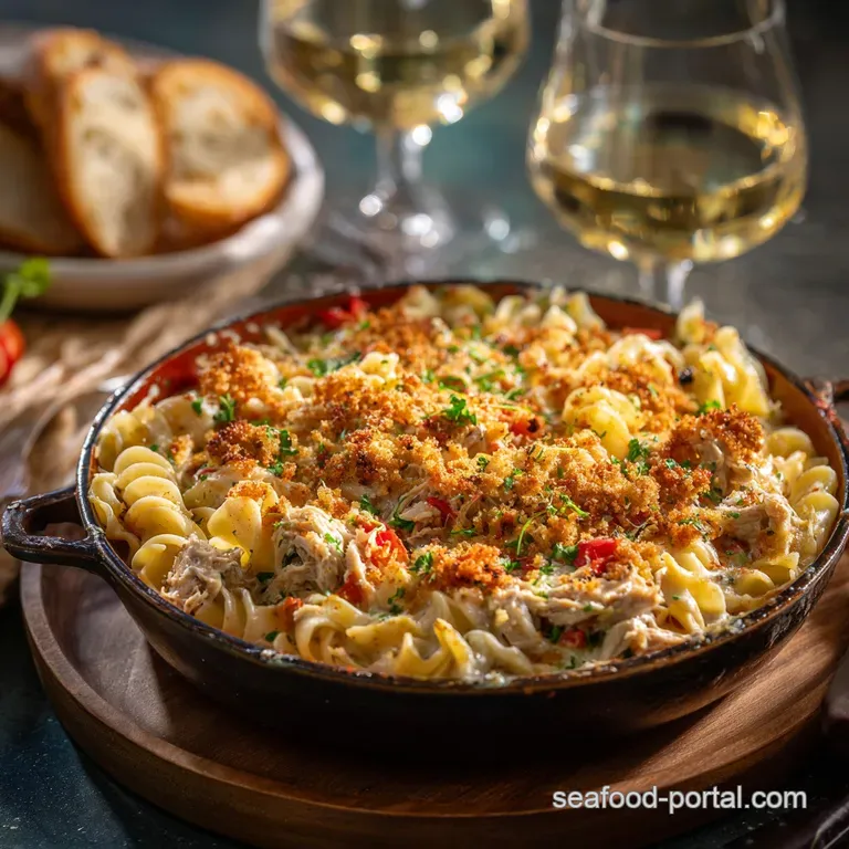Ultimate Creamy Tuna Noodle Casserole from Scratch presentation