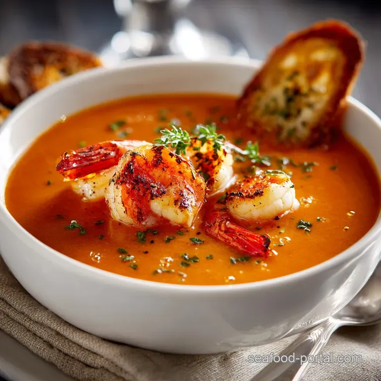 Shrimp Bisque How to Make Velvety Frenchstyle Seafood Soup presentation