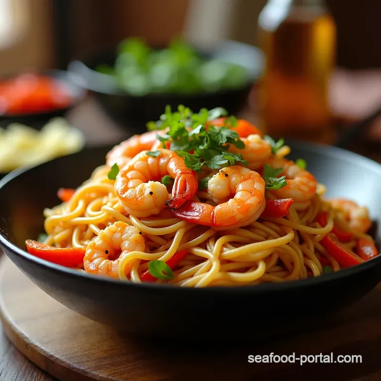 Wok This Way Shrimptastic Hakka Noodles presentation
