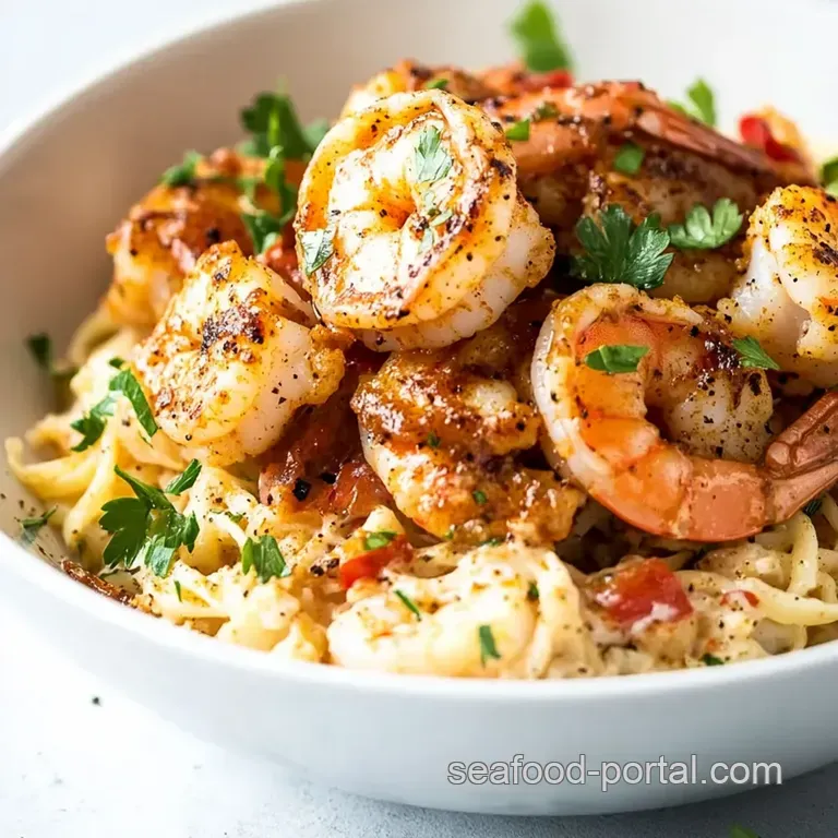 Zesty Cajun Shrimp Scampi presentation