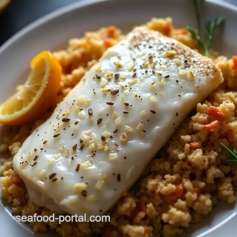 Zesty Citrus Herb Crusted White Sea Bass presentation