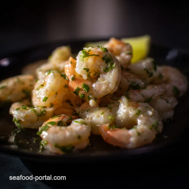 Zesty Lemon Herb Shrimp Cocktail with Avocado Crema presentation