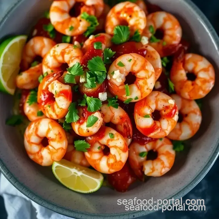 Zesty Mexican Shrimp Cocktail (Coctel De Camarones) presentation