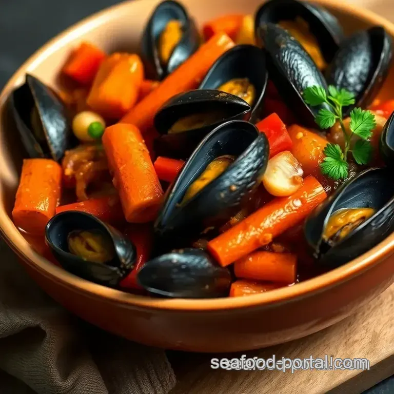 Zesty Mussels Escabeche: A Tangy Seafood Delight presentation