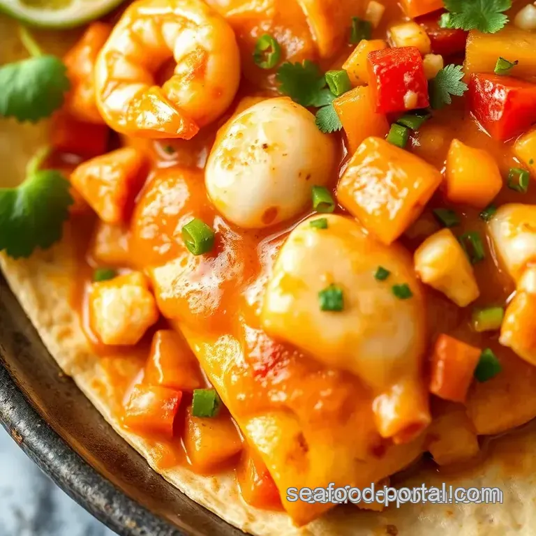 Zesty Seafood Enchiladas with Chipotle Cream Sauce presentation