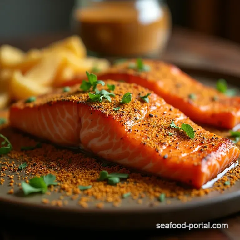 The Ultimate Zesty Smokehouse Salmon Rub presentation