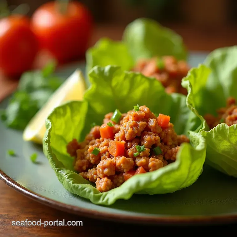 The Fiery Fix Quick Zesty Spicy Tuna Lettuce Wraps presentation