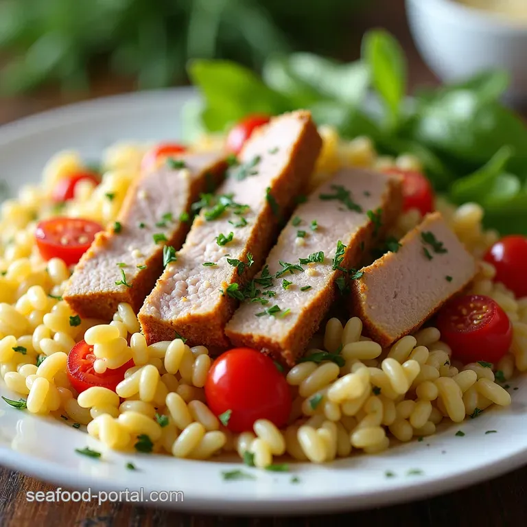 Zesty MediterraneanStyle Tuna Orzo Salad with LemonDill Vinaigrette