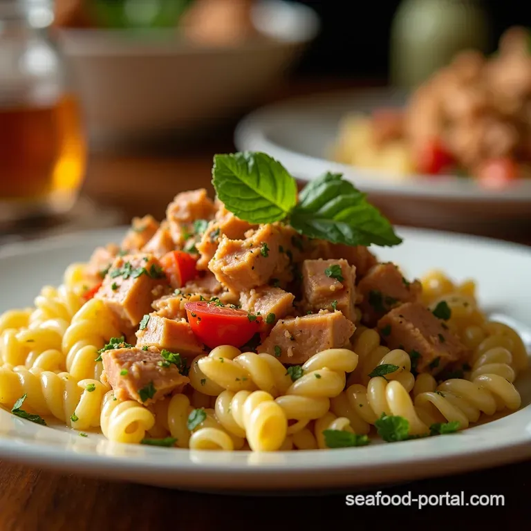 The Ultimate DeliStyle Zesty Tuna Pasta Salad presentation