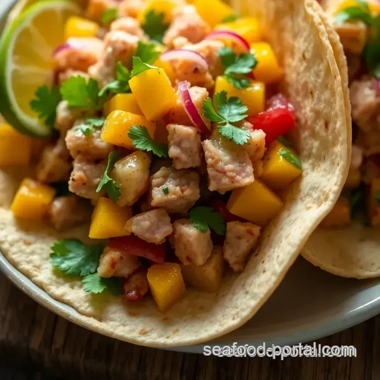 Zesty Tuna Tacos with Fresh Mango Salsa presentation